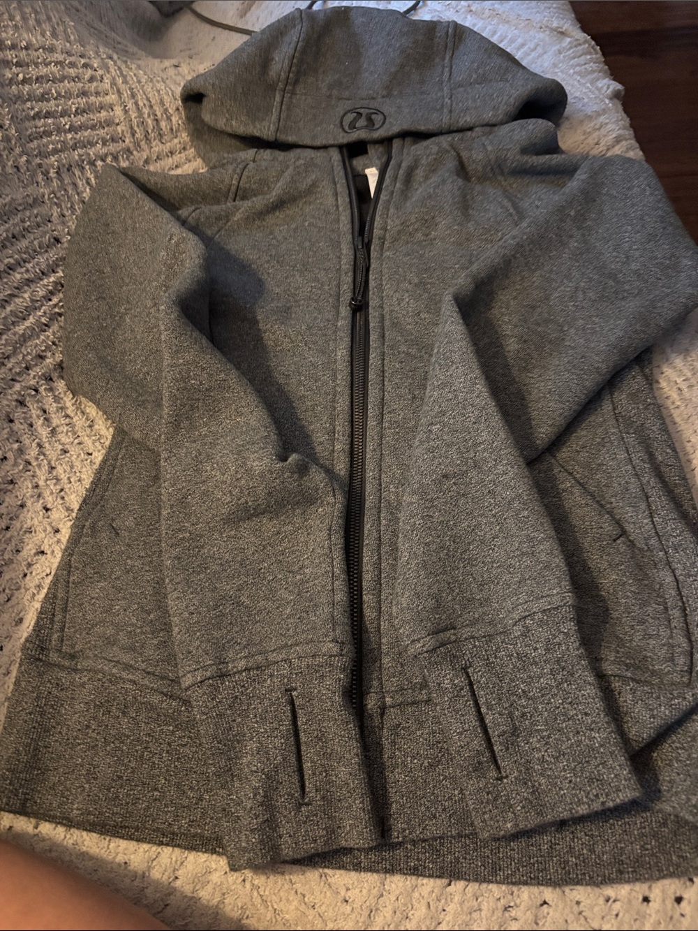 lululemon athletica Gray Full-Zip Hooded Sweatshirt